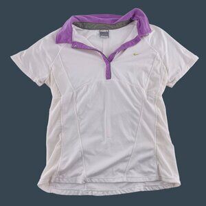Nike Womens Fit Dry Polo Shirt Large‎ Purple/White